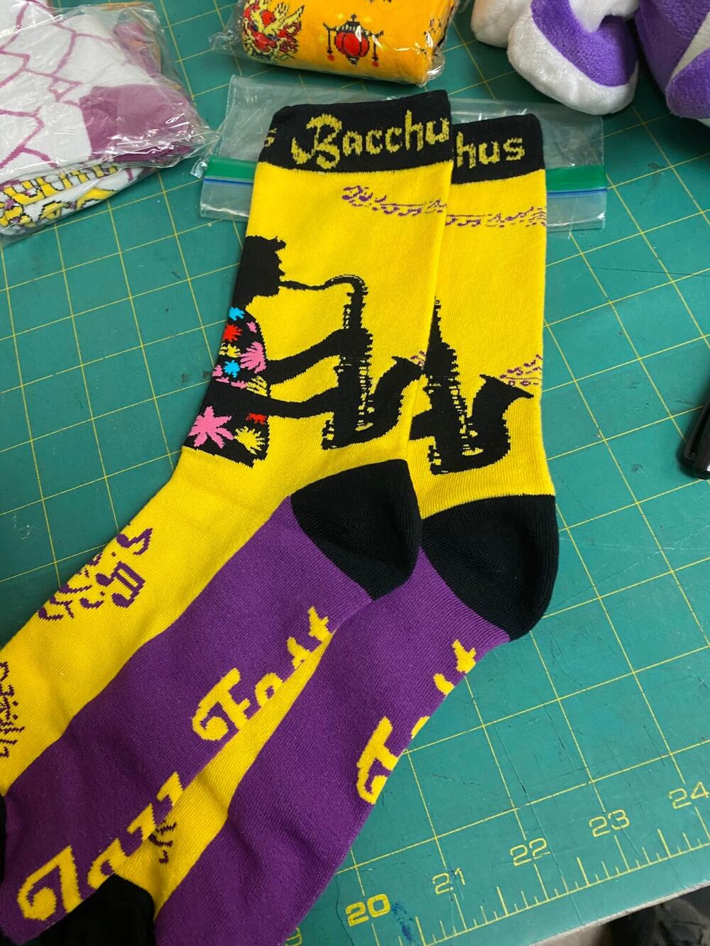 Bacchus 2025 Jazz Festival Sock New Orleans Mardi Gras Krewe Favor